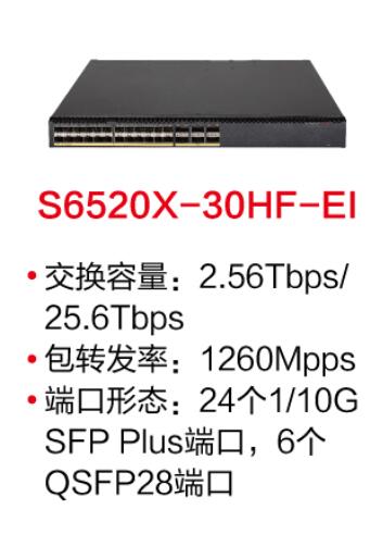 四川H3C 華三LS-6520X-30HF-EI交換機(jī) 24個(gè)SFP Plus端口,6個(gè)QSFP28端口 LS-6520X-30HF-EI萬兆交換機(jī)